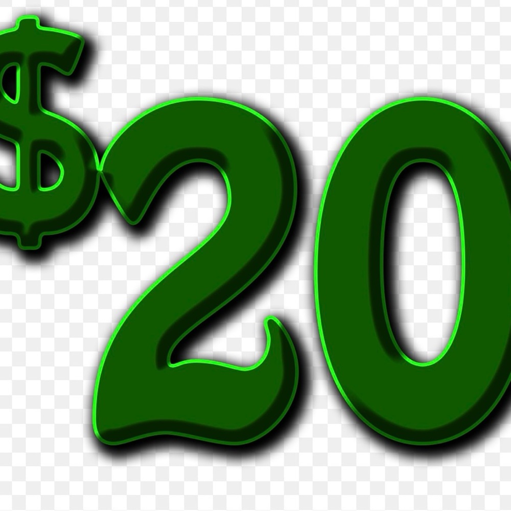 Green $20 Sign Decor